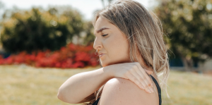 woman with back pain